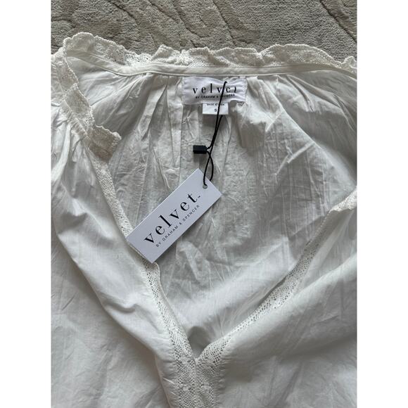 Velvet by Graham & Spencer White Cotton Eyelet Midi Dress Women’s Small NWT - Picture 7 of 8